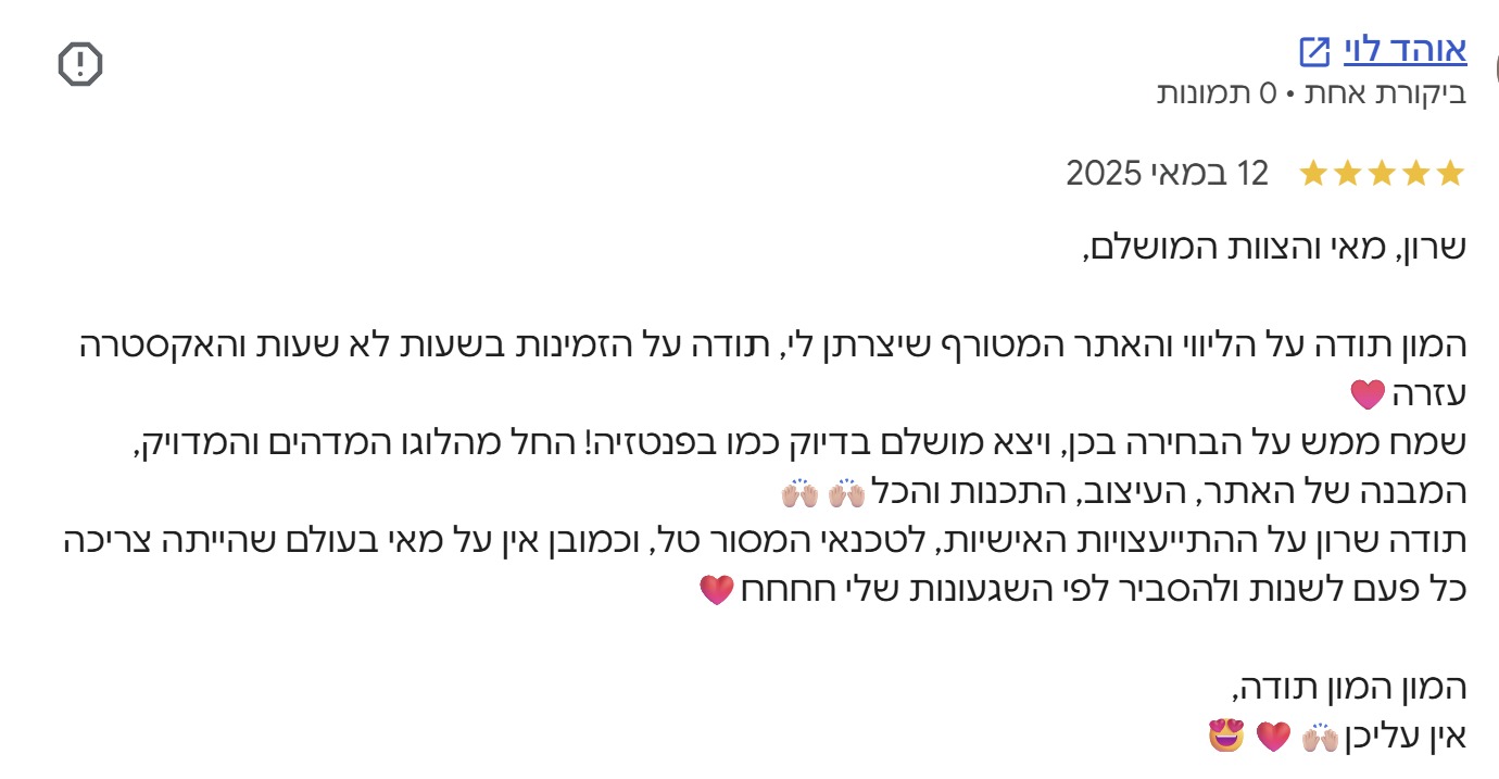 מקרה בוחן: עיצוב לוגו ובניית אתר לחברת הייעוץ Mindalyze 7 - המלצה של אוהד לוי מ־Mindalyze על שרון לרמן ו־Be Brand